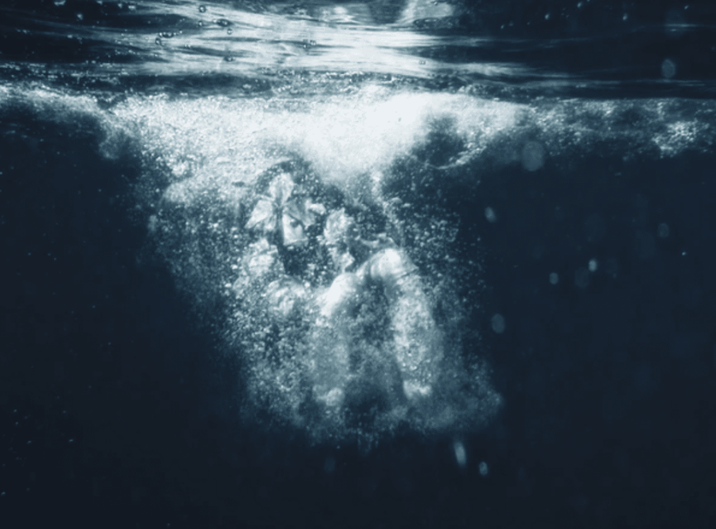 Screenshot 2026-03-16 at 194853 - N9BO℠ | Global Underwater Services Ltd A person is submerged underwater, surrounded by bubbles and illuminated by sunlight filtering through the surface above.